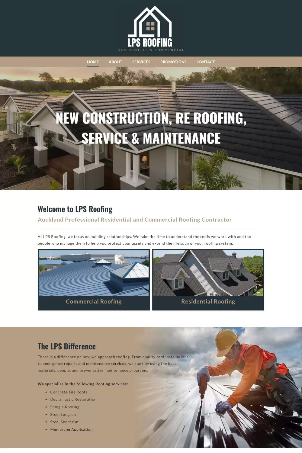 Web Design portfolio - LPS Roofing