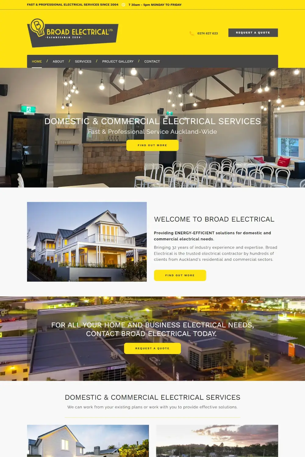 Web Design portfolio - Broad Electrical