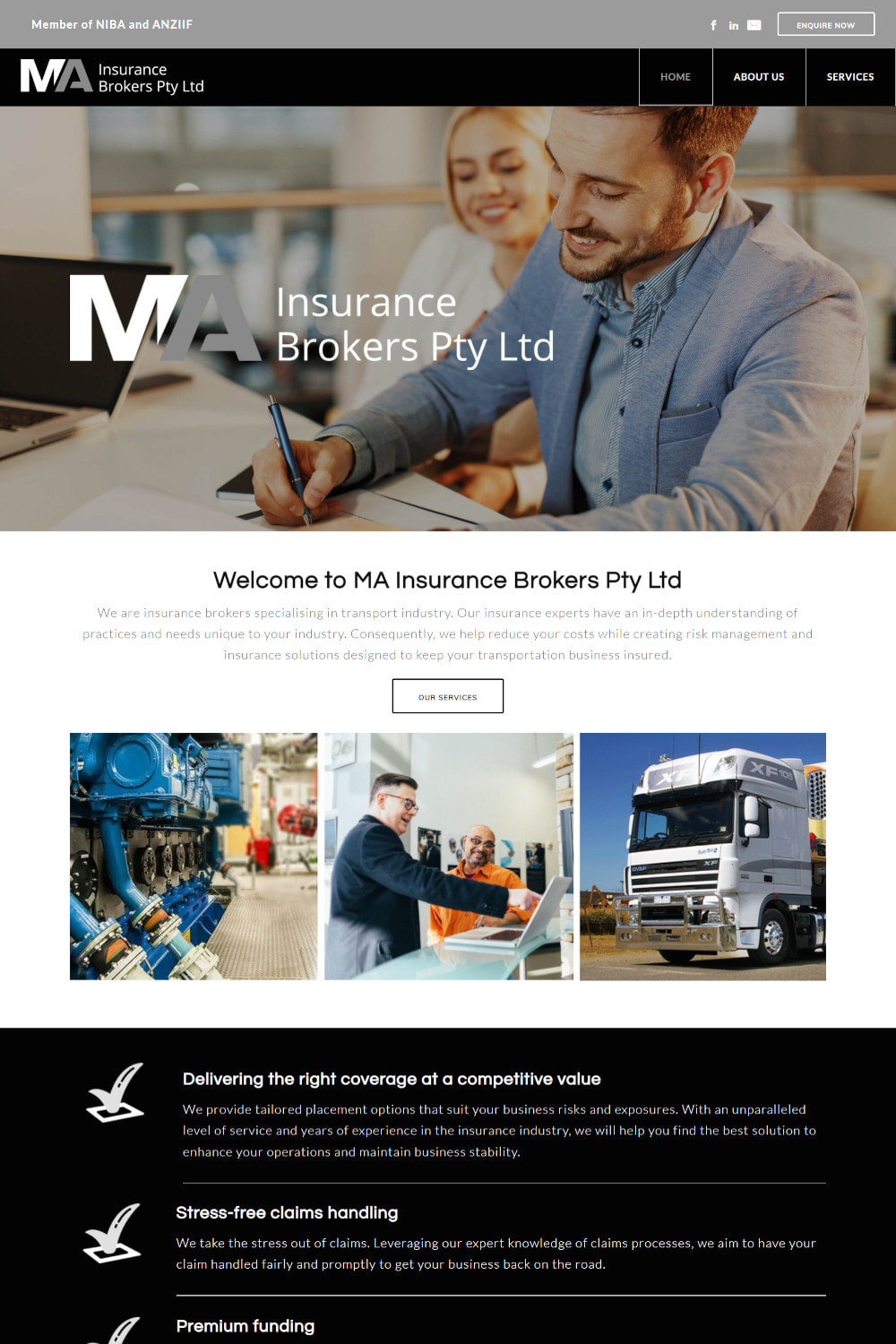 Web Design portfolio - MA Insurance Brokers Pty Ltd