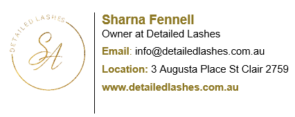 Email signature designed for Detailed Lashes